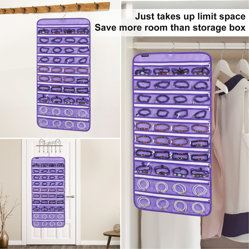 Hanging Jewelry Organizer with Zippered Pockets Buy closet hanging jewelry organizers, door